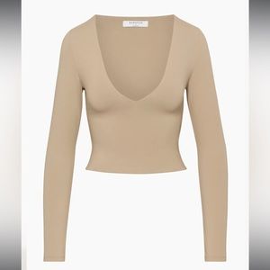 Aritzia babaton contour v neck too long sleeve size S